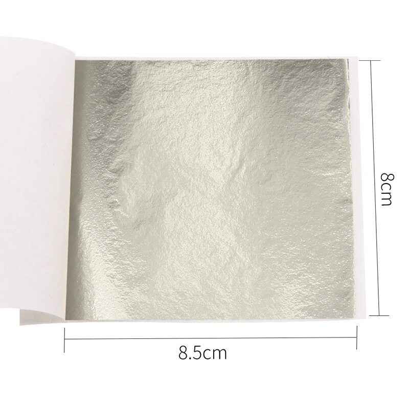 Imitation Gold Leaf Sheets ,Gilding Flakes ,Glitter Paper 100pcs ,for Home Decoration Wall Furniture Statue Crafts Nail 8x8.5cm: Lightchampagnesilver