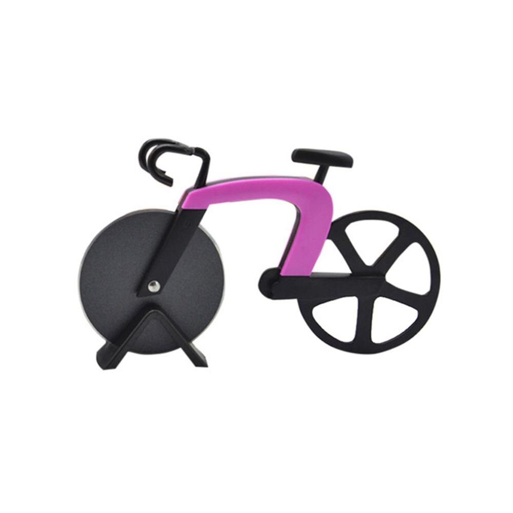 Bicycle Pizza Cutter Bike Wheel Pizza Chopper Bike Roller Pizza Slicer Pizza Cutting Knifes Kitchen Gadget With packaging: Plum