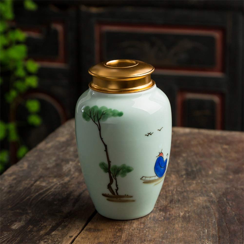 Cremation Urn for Human Ashes Adult Funeral Urn Handcrafted Burial Urns to Honors Your Loved One Screw Double layer screw Cap