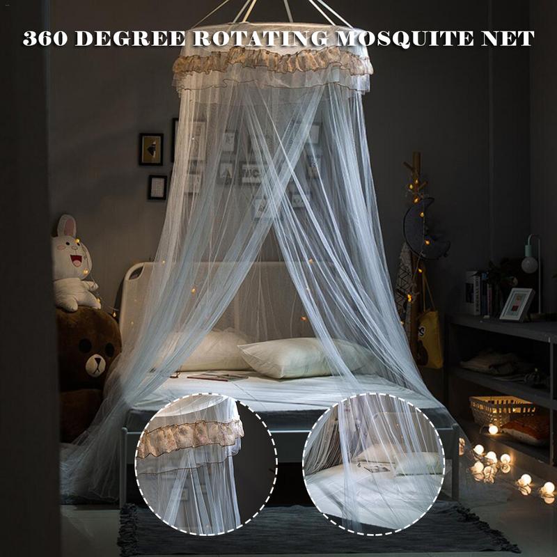 2.5M Children Summer Mosquito Net Portable 360 Degree Rotating White Crib Netting for Baby Child Kids Bed Canopy Tent