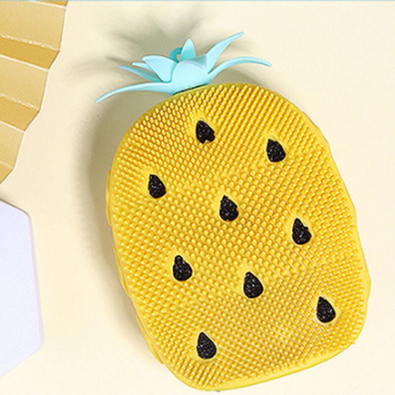 Kieselsäure Gel Ananas Art Massage Schlecht Pinsel Spaß Nette Schlecht Und Dusche Schlecht Für Baby Für Baden freundlicher Für bat babys: Gelb