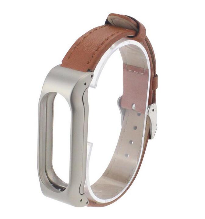 Bracelet de rechange en cuir pour xiaomi mi band 2 2 avec clip métallique et film protecteur
