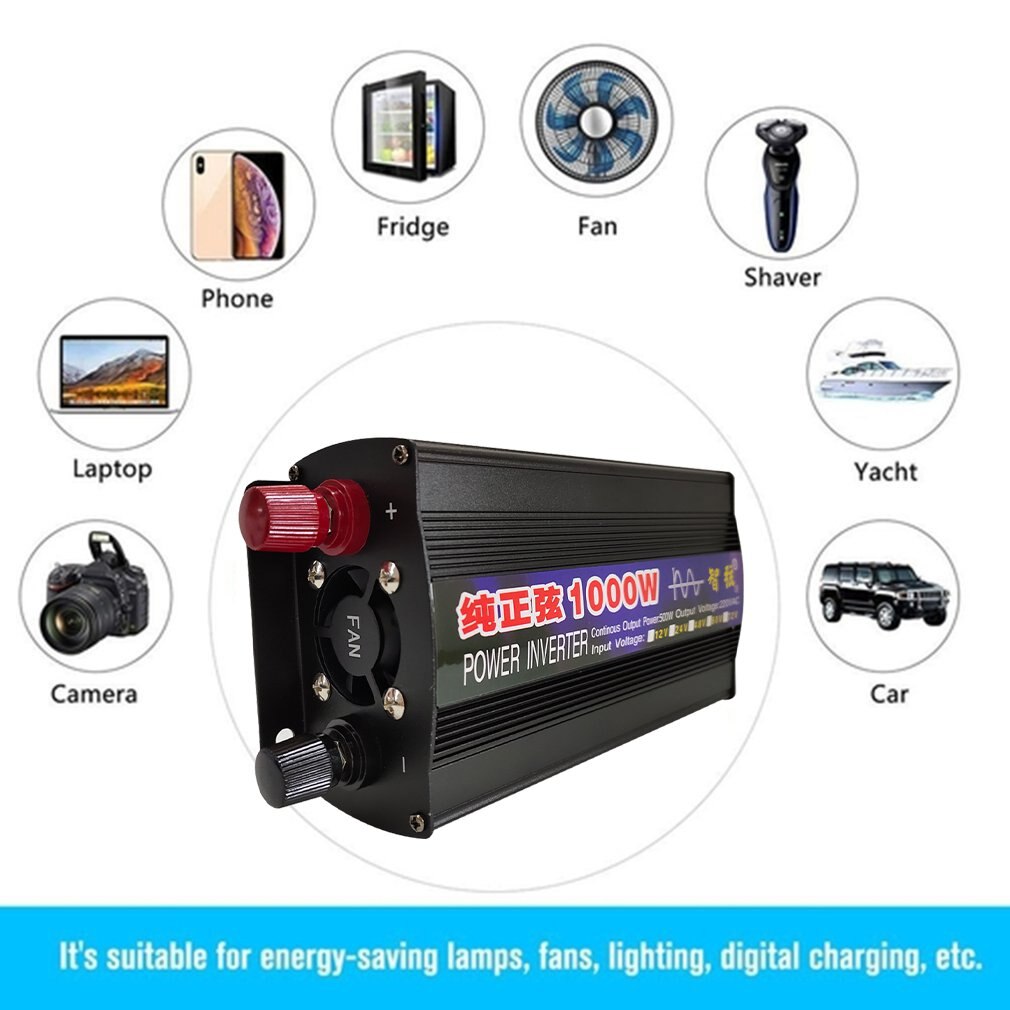 1000w Pure Sine Wave Inverter Smart Power Inverter Single Digital Display Car Inverter Conversion Booster