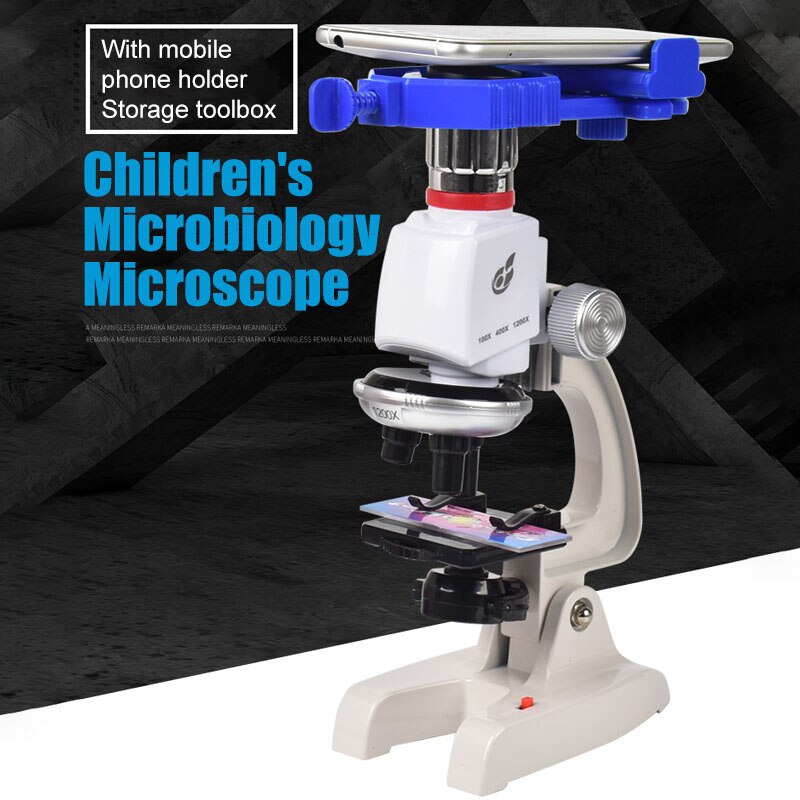 1200X Alloy Monocular Biological Microscope Set Home School Science Educational For Kids Child Student Lab Optical Instruments