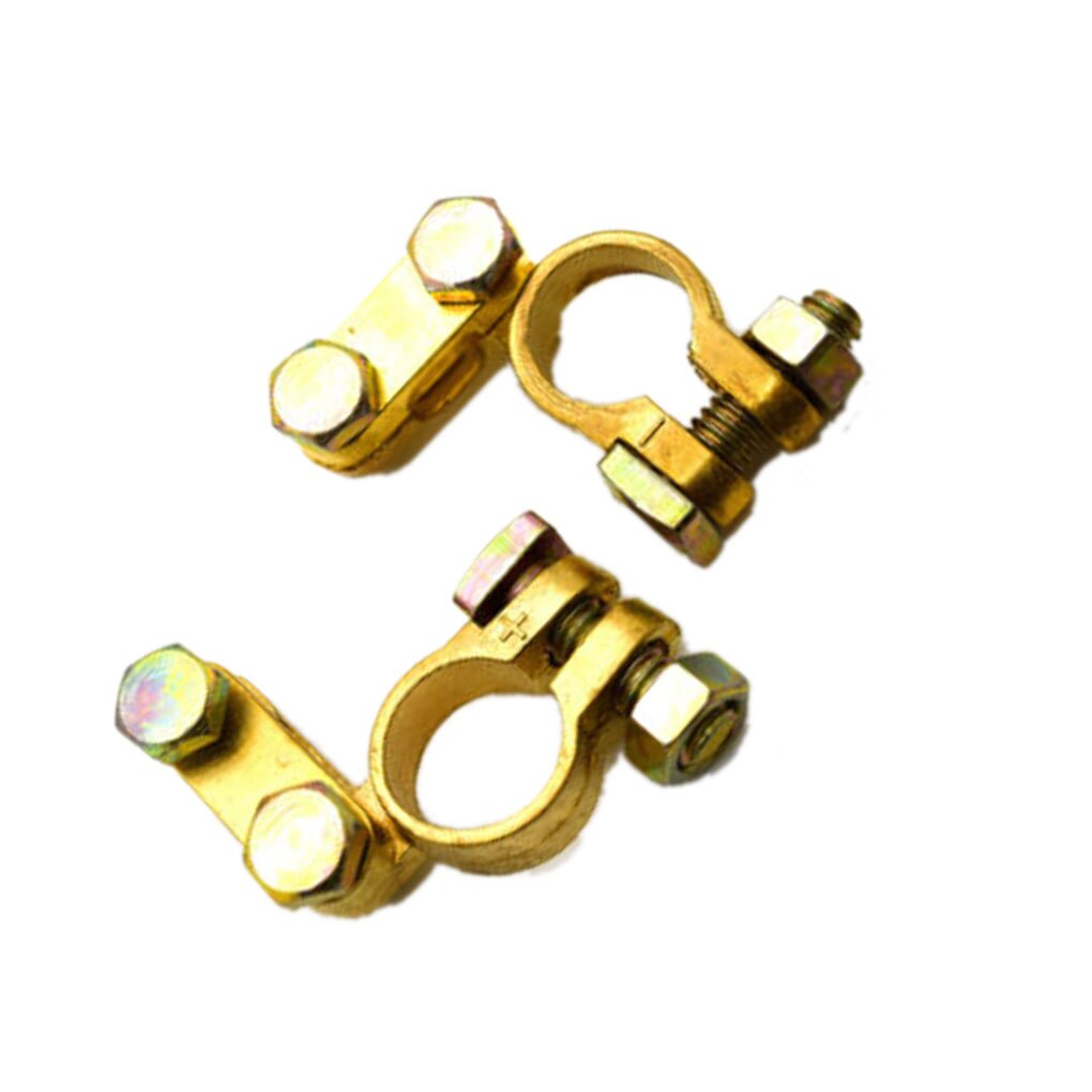 1 Pair 12V 24V Automotive Car Top Post Battery 3 Way Terminals Wire Cable Clamp Terminal Connectors Car Accessories: Brass
