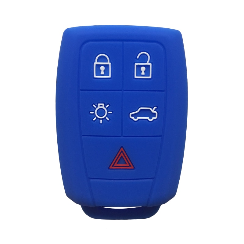 Silicone Key Cover Voor Volvo Xc90 V50 S40 C70 S60 D5 C30 Key Case Funda Llaves Auto Klep Sleutelhanger afstandsbediening Sleutels Houder: Blauw