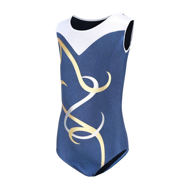 5-12Y Gymnastik Dancesuit Mädchen Ärmel Tanz Trikots Kind Gestreiften Kostüme Trikots Kinder Ballett anzüge Praxis Kleidung H6: 2 / 14