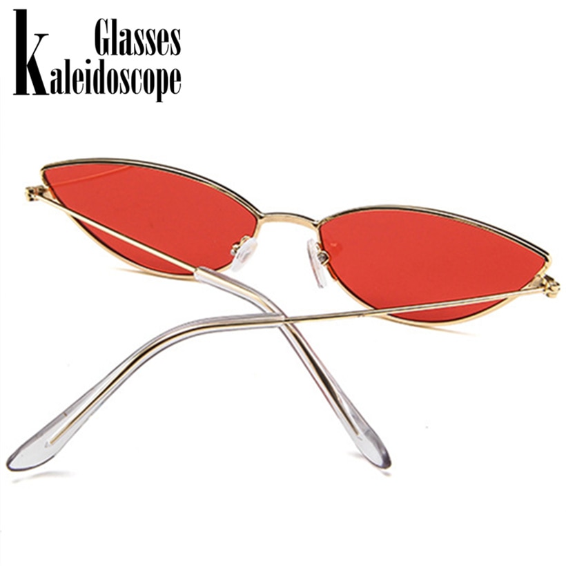 Metal Frame Women Cat Eye Sunglasses Cute Sexy Brand Summer Retro Small Frame Black Red Cateye Sun Glasses UV400
