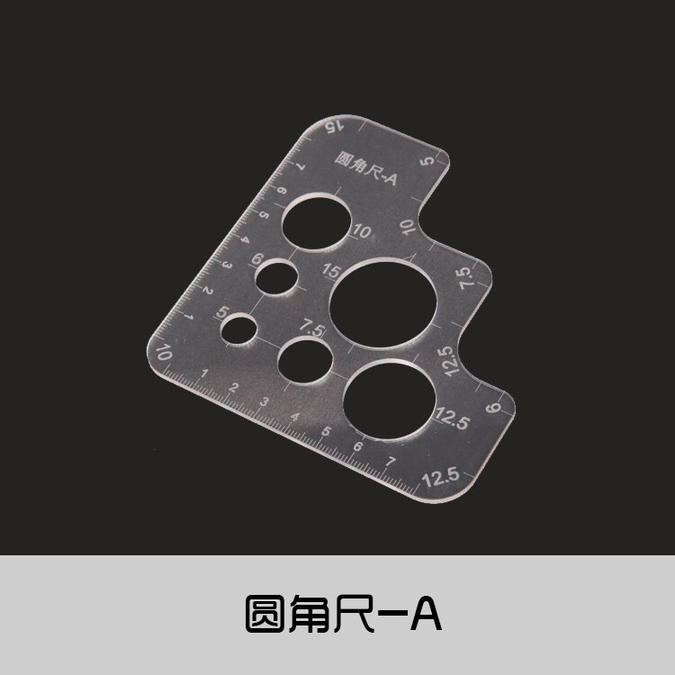 Positioning Ruler Manual DIY Leather Tool Acrylic Mold Belt Sword Tail Square Tail Rounded Foot Belt: Rounded ruler-A
