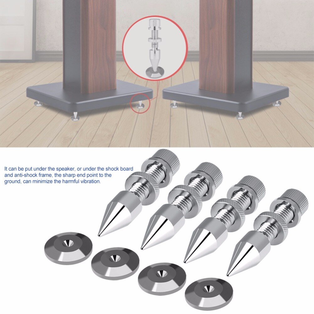4PCS Speaker Spike Isolation Feet - Copper HiFi Shockproof Cone Base Pads