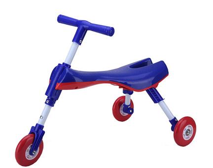 Triciclo para andador para niños de 1-2-3-6 años, scooter plegable Mantis de tamaño de coche, sin pedal, yo-yo: Azul