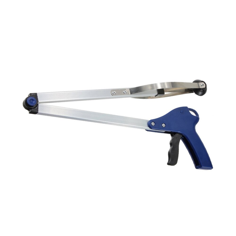 83cm Foldable Garbage Grabber Trash Picker Pick Gripper Reacher Tool (Blue)
