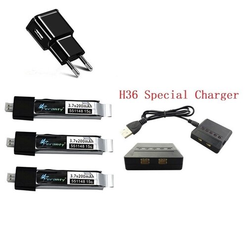 Upgraded For V911 F929 F939 Battery with Charger sets for WLtoys V911 F929 F939 RC Helicopter 3.7V 200mAh 551148 Battery EU / US: Black