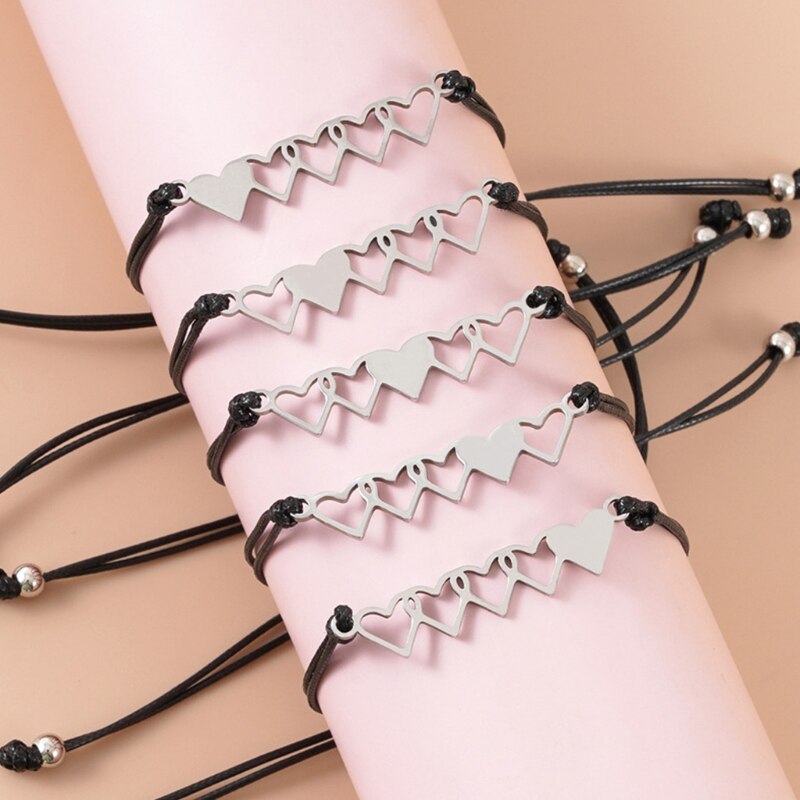 Juego de pulseras para Hermanas, Parejas, amigos, unisex, niños y adultos, 5 uds.
