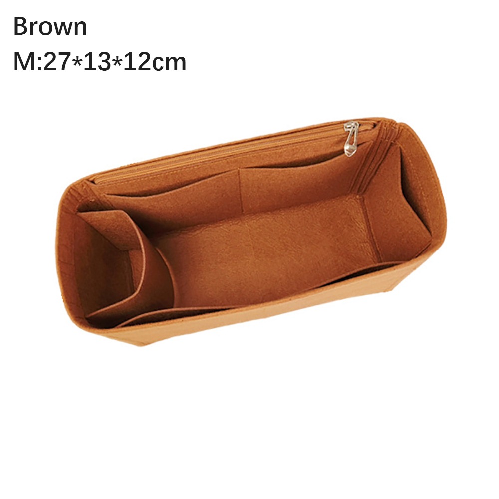 Felt Handbag Insert Bag Multi-Pocket Bag Support Purse Liner Portable Storage Organization Bag Organiser for Birkin25/30/35: Gold
