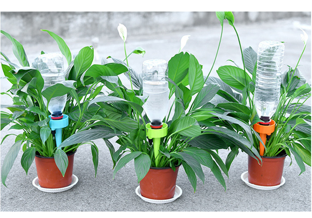 Planta de interior, riego automático en maceta, dispositivo de riego perezoso, dispositivo de agua para plantas, sistema de riego automático con picos