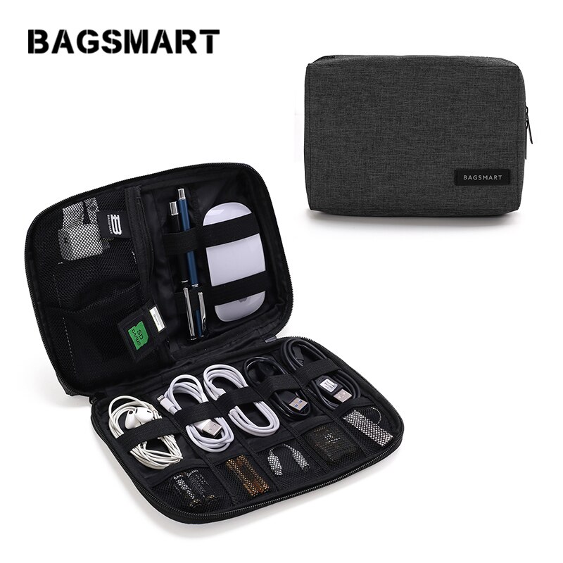 BAGSMART Reise Organisatoren für Daten Linie SD Karte USB Kabel Digital Gerät Elektronische Zubehör Tasche Nylon Reisetasche Herren Tasche