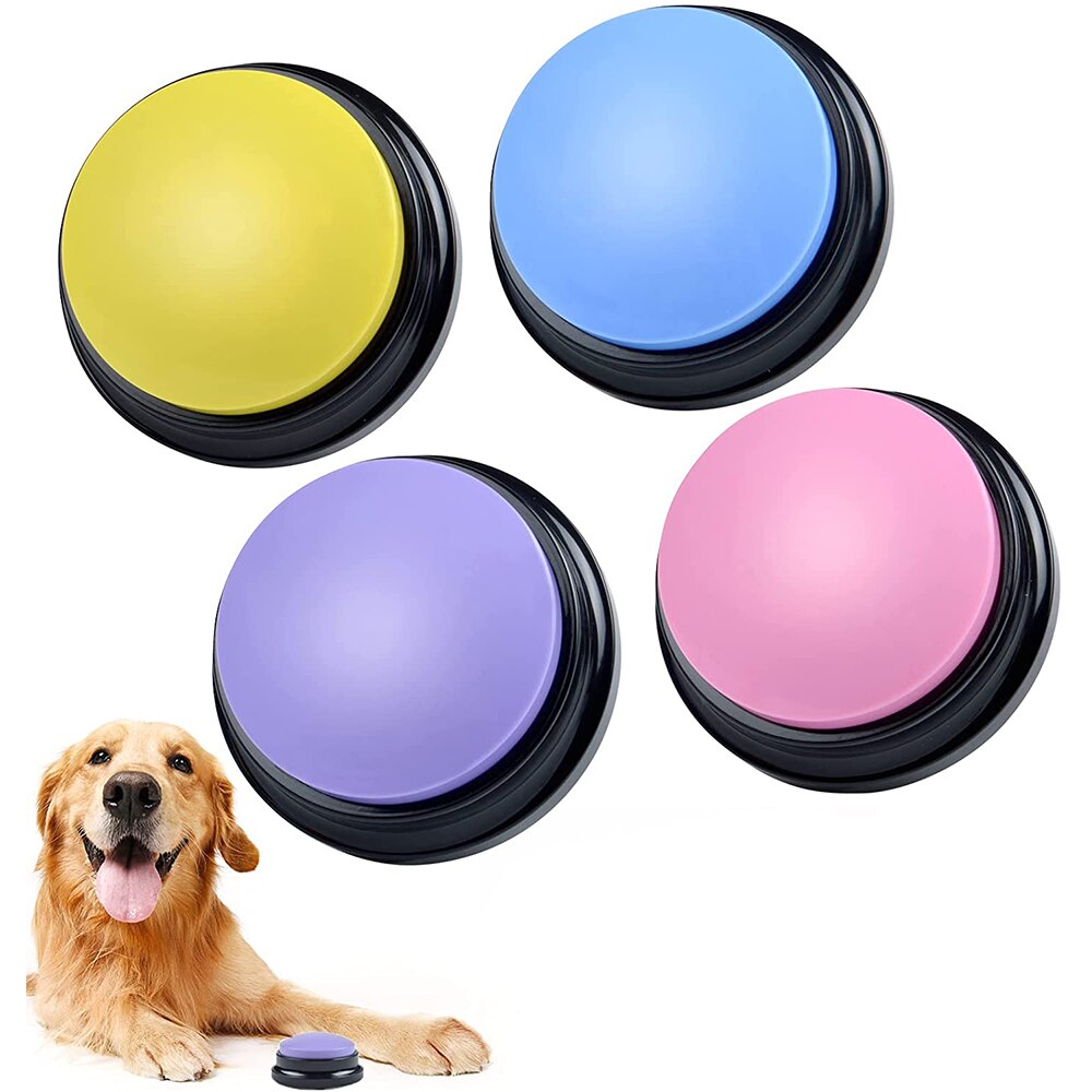 4Pcs Voice Recording Button Recordable Dog Talking Buttons for Communication Dog Voice Command Buttons 30 Second Record: Mixing Color