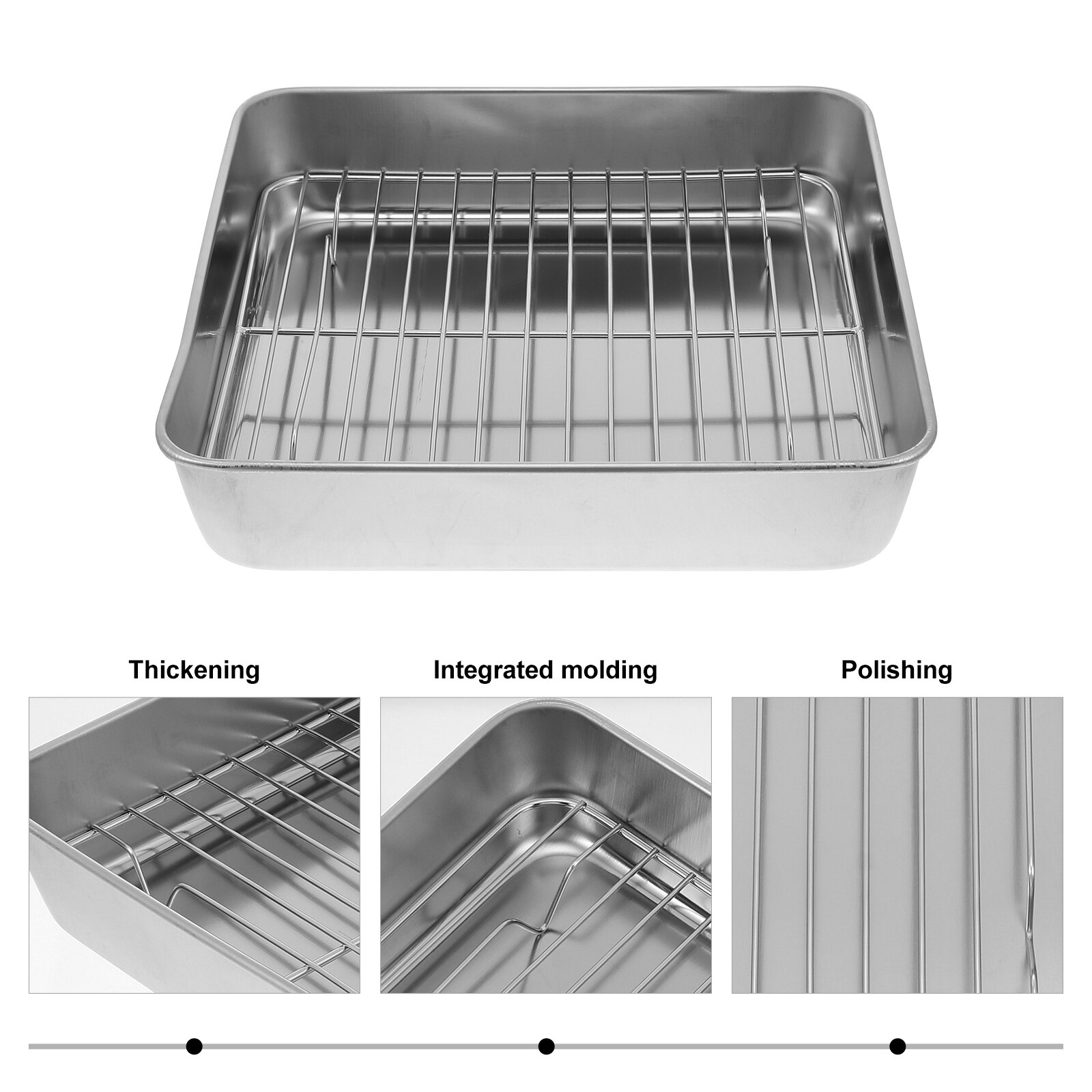 1 Set of Multi-functional Stainless steel Baking Plate Baking Tool (Silver)