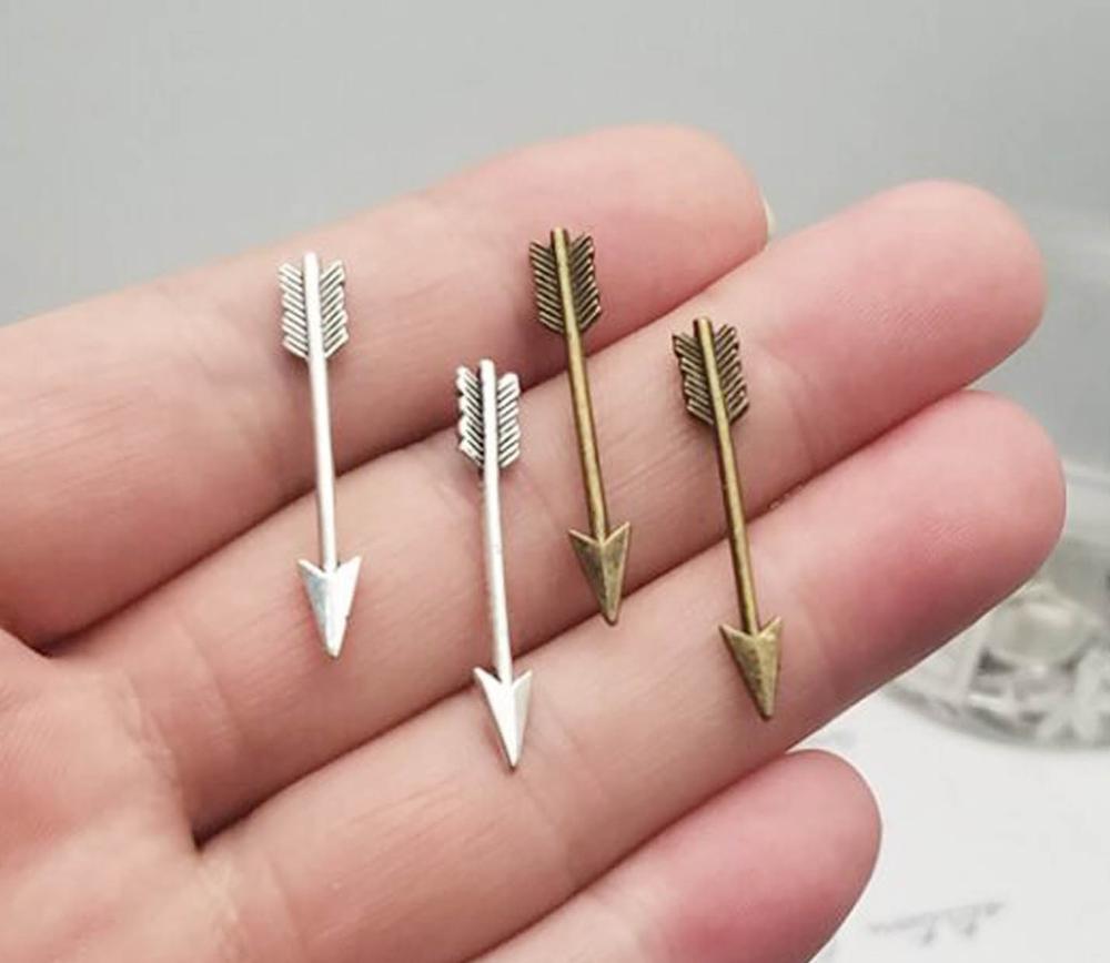 50pcs/lot--30x5mm, Antique bronze/silver plated Arrow Charms,DIY supplies, Jewelry accessories