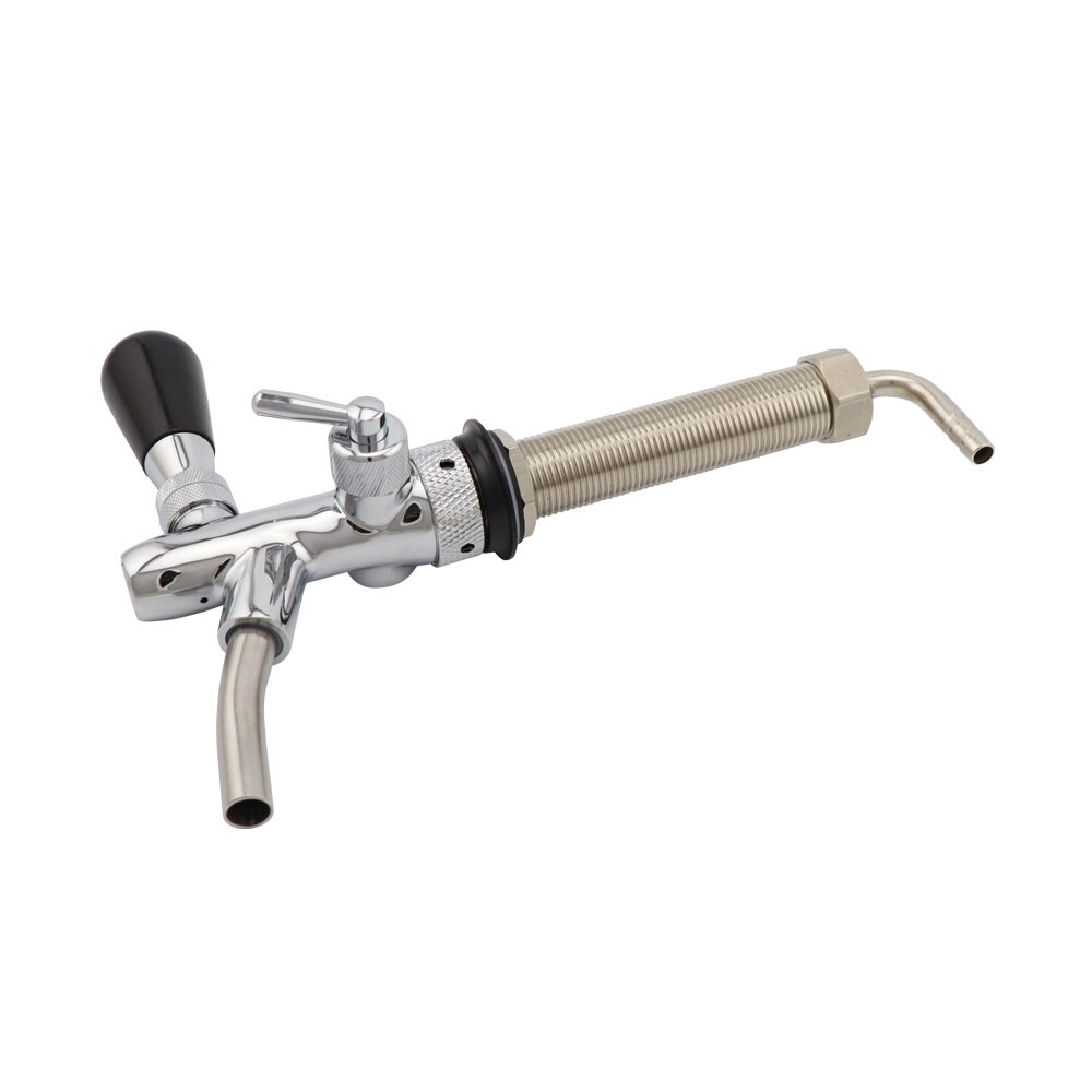 Adjustable Draft Beer Faucet 130mm Long Shank Homebrew Kegerator Fridge Kegging Beer Dispenser Tap Wine Soda Kit Bar Accessories: Silver