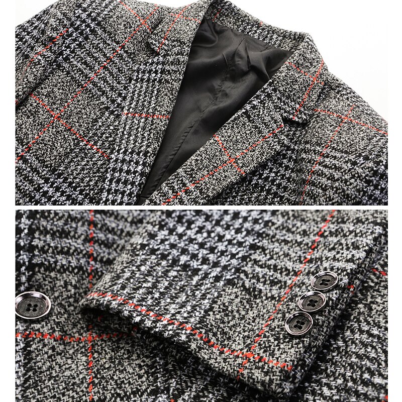 Chaqueta de traje a cuadros para hombre, Blazer británico Original, traje de boda, traje informal, abrigo, J687, otoño