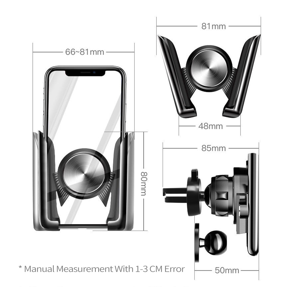 Luchtrooster telefoon autohouder dashboard telefoonstandaard montage automatische vergrendeling universele autobeugel ondersteuning voor iphone samsung xiaomi