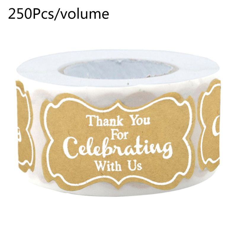 250 peças/rolo obrigado por celebrar com os eua adesivos. etiqueta de selo kraft artesanal