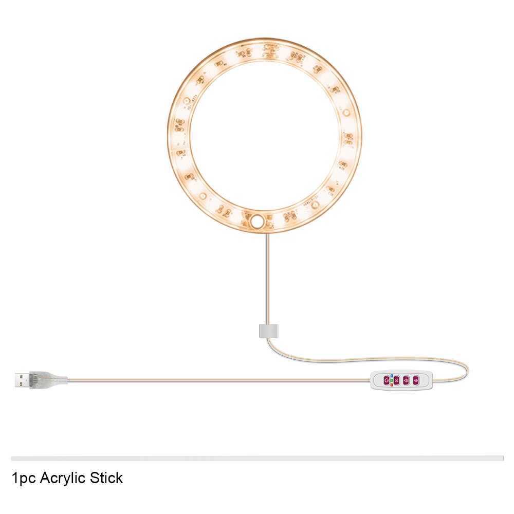 5V LED Grow Light 8/12/16H Timer USB Phyto Lamp Three Angel Ring Full Spectrum Phyto Lamp for Indoor Plants Flowers Growth Light: Sunlight 1 Ring