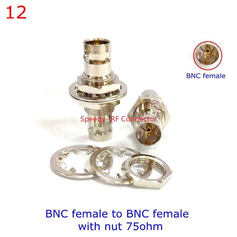 Conector divisor Q9 tipo T de 3 vías y 4 vías, conector BNC a BNC macho hembra, adaptador Coaxial RF, cobre y latón, rápida, 1 piezas: Azul