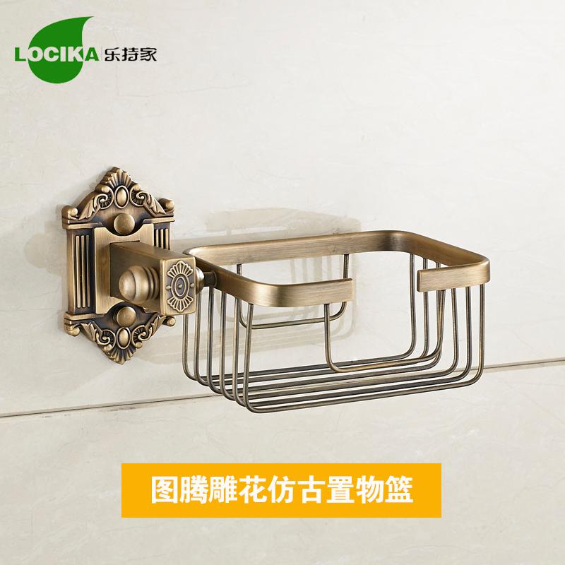 Vintage Bronze Bathroom Accessories European Brushed Solid Brass Bathroom Hardware Set Wall Mounted Carved Bathroom Products: soap net