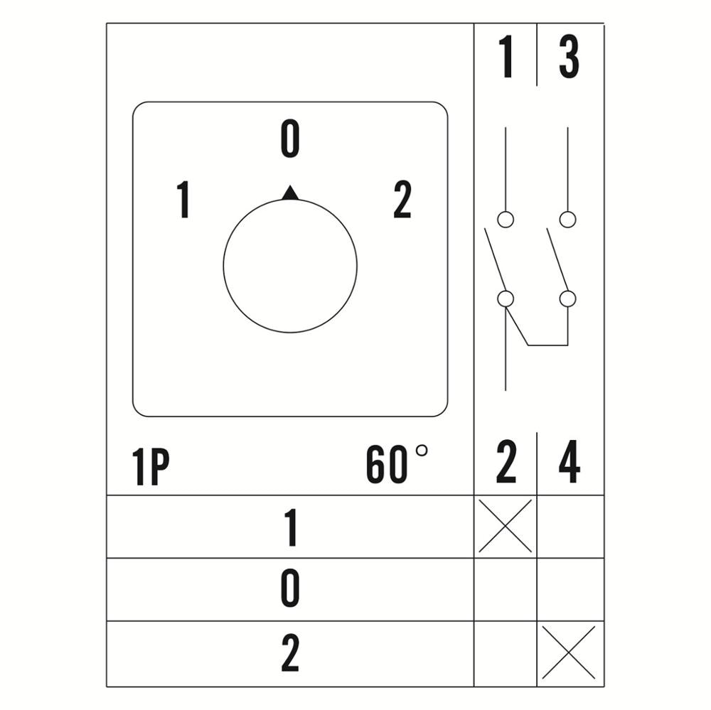 Cansen  ca10 m- o -a 1p ith 20a dreiebryter 3 posisjon 1-0-2 1 pol 4 terminaler man-off-auto