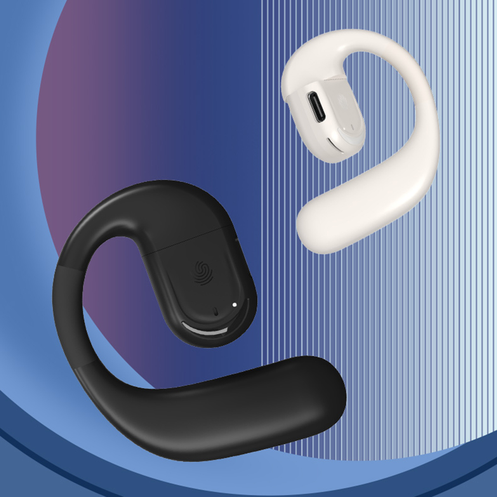 Ear Hook Business Earphone Bluetooth-Compatible 5.4 with HD Mic Open-Ear Headphones Waterproof HiFi Stereo Earbud for Sports