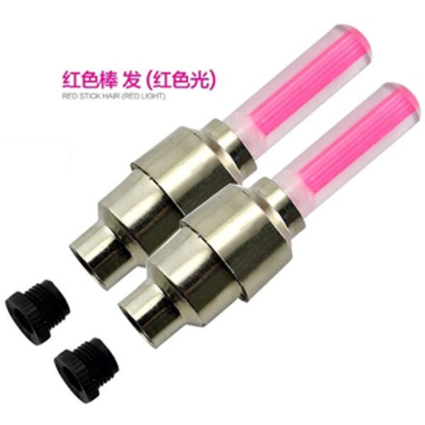 2 Stuks Fietsverlichting Motion Sensor Led Verlichting Met Batterijen Voor Road Mtb Mountainbike Band Band Ventiel Fiets Accessoires: Light stick red