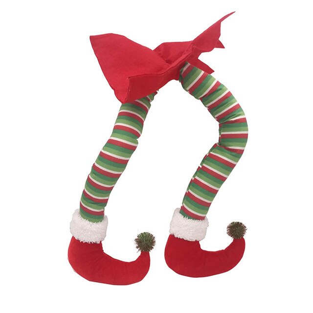 Fowecelt jul hjemmeinnredning år varer juletre bord dør vinduspynt dekor alv på hylla jul: E