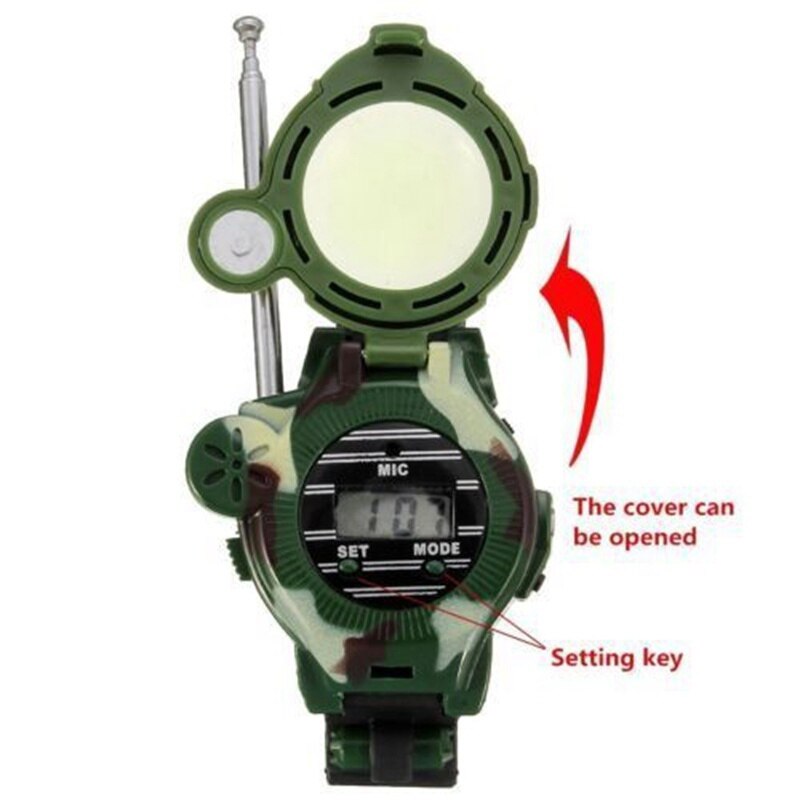 2Pcs Walkie Talkies Horloges Speelgoed Voor Kinderen 7 In 1 Camouflage 2 Way Radio Mini Walky Talky Interphone Klok kinderen Speelgoed