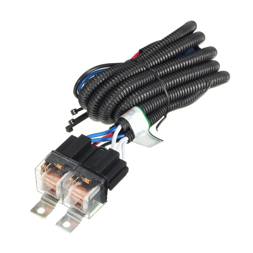 H4 Headlight Headlamp H4 Light Bulbs Relay Wiring Harness 2 Ceramic Socket Plug wiring harness: Default Title