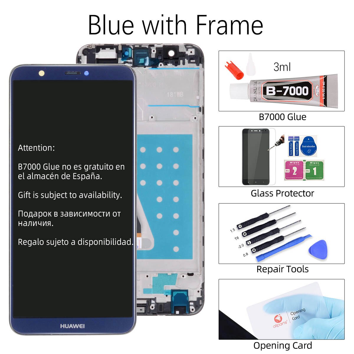 Originele Display Voor Huawei P Smart Lcd Touch Screen met Frame Voor Huawei P Smart Lcd-scherm Fig-lx3 LX1 l21 L22 LCD: with Frame Blue