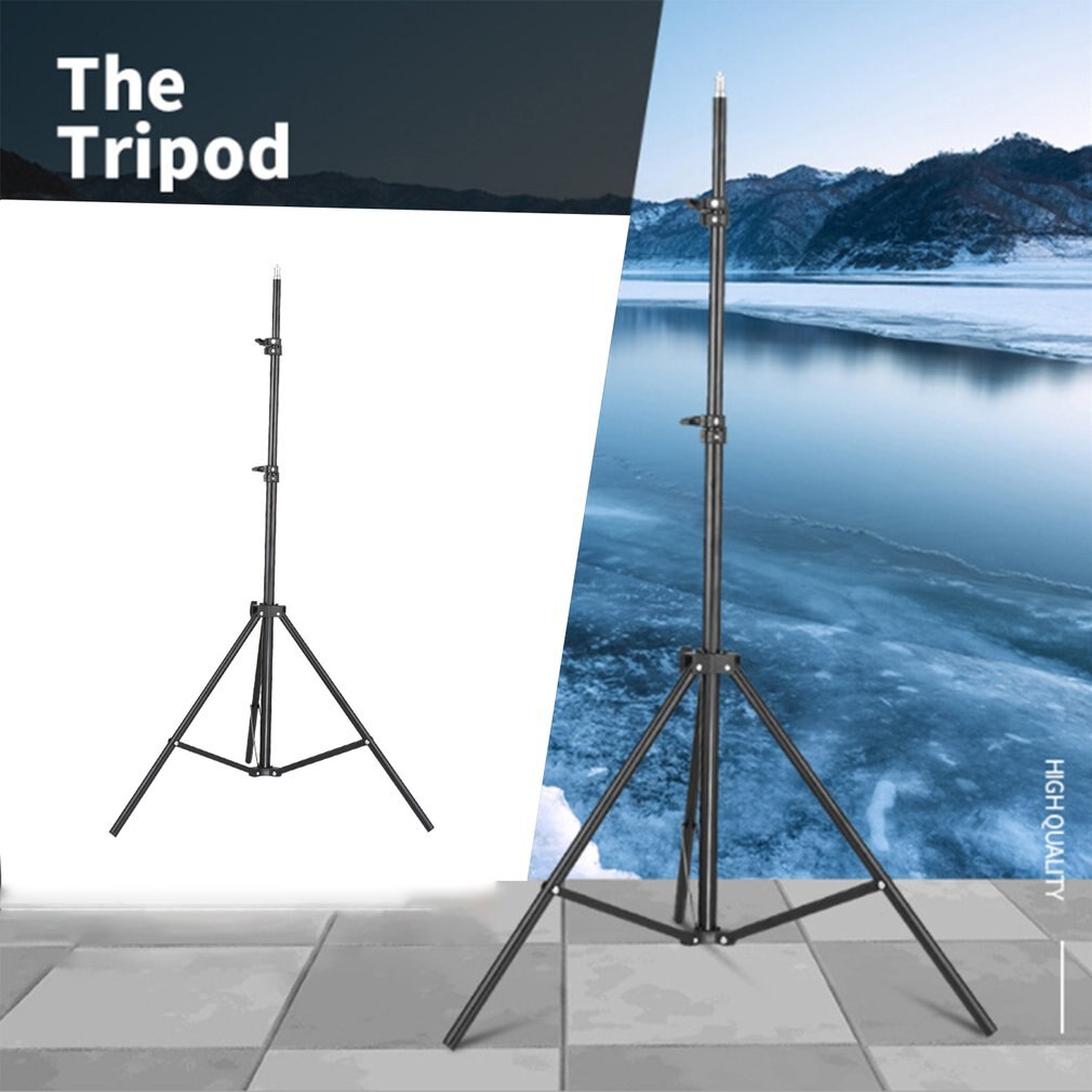 Mobile Live Broadcasting Stand Video Tripod Photography Support Frame Telescopic 2.1m Lamp Holder Thermometer Bracket