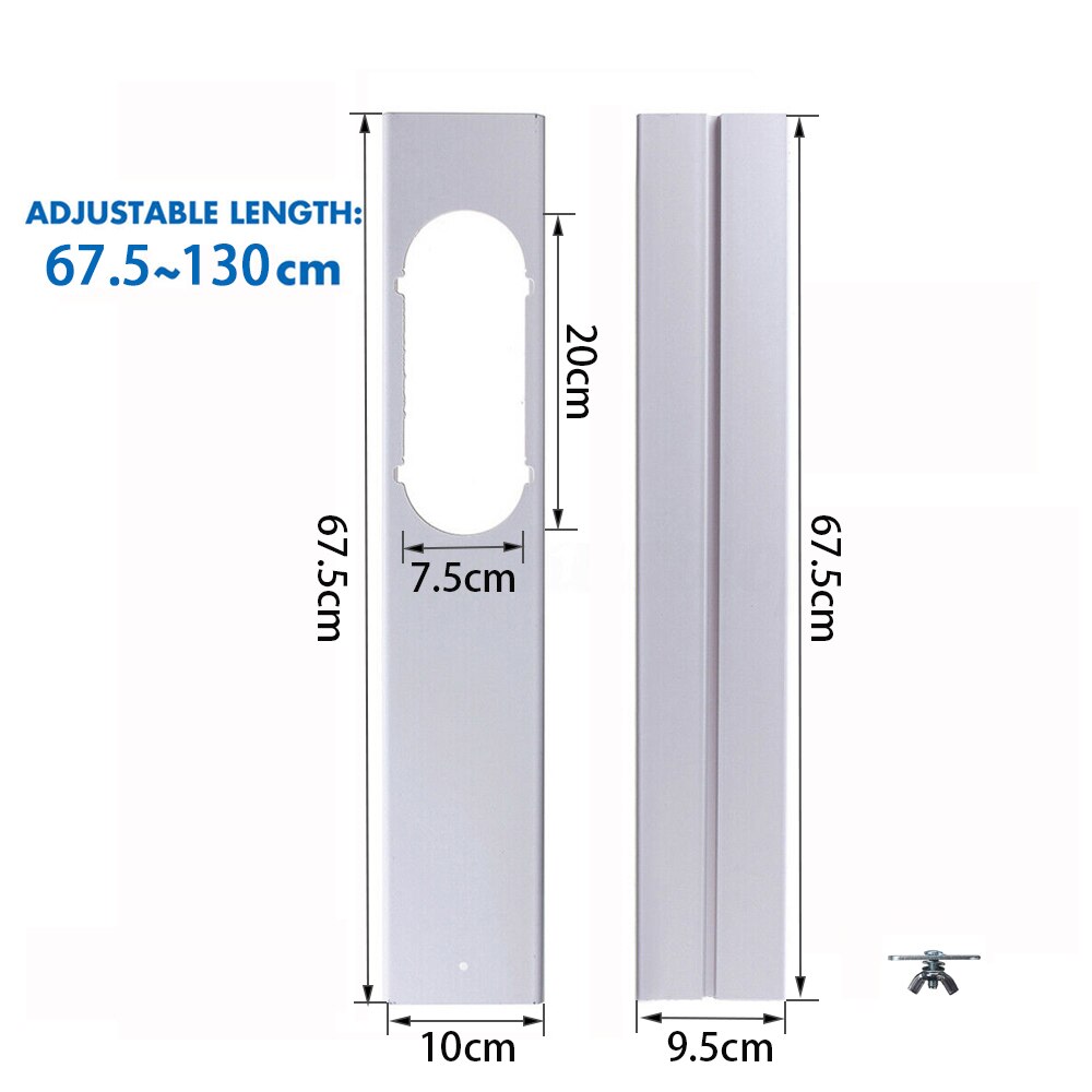 Senaste justerbara luftkonditioneringsfönster kit glidplatta vindskydd avgasrör fönster adapter anslutning tillbehör: 2 st -130cm