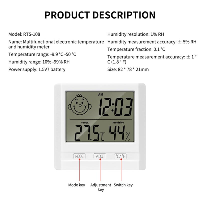 3D horloge moderne numérique 12/24 heure affichage de l'heure mur LED horloge LED rétro-éclairage support de température ou suspendus alarmes pour chambre à coucher