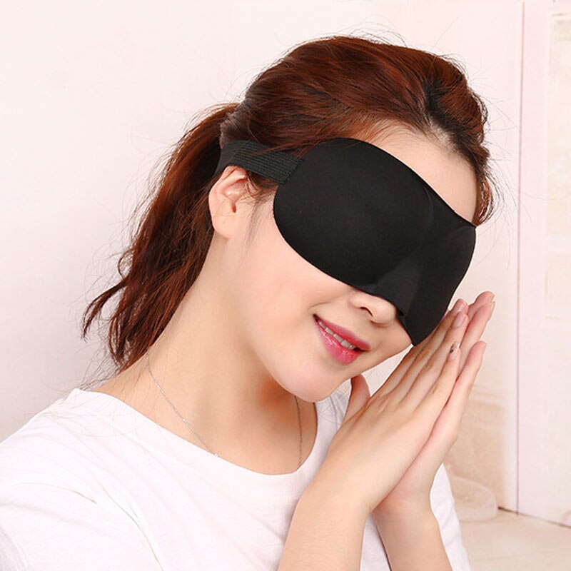 For nylig søvn mørklægningsbriller 3d øjenplaster træthedsdæmpning åndbar nerver kølig beskyttelsesbriller  do99: Sort
