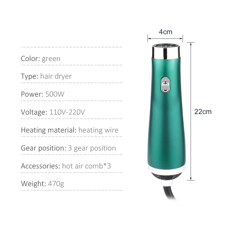 3 In 1 Multifunctional Diffuser Hair Dryer Comb Curly Straight Dual-Purpose Hair Comb Three-Speed Adjustment Modeling Tool 38D