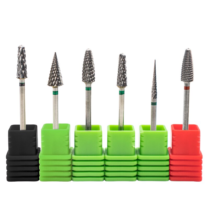 Fresas para uñas de aleación de tungsteno y plata, 6 uds., brocas de aleación de tungsteno para limar máquinas eléctricas, cabezales para manicura y manicura, 2,35mm