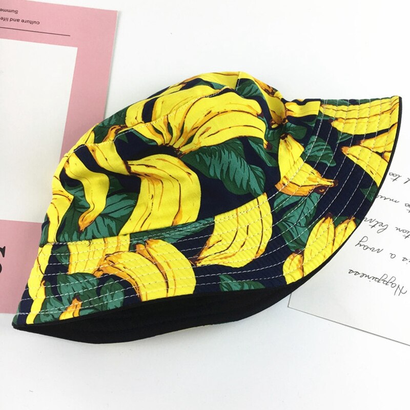 Bucket Hat Two Side Reversible Fruit Bucket Hat for Men Women Summer Bucket Cap Fisherman Hat