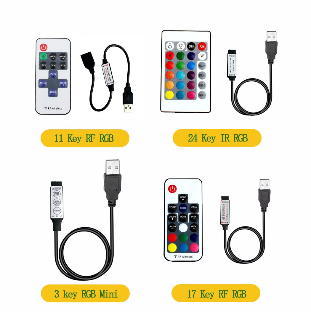 5v usb lys led strip rgb usb fjernkontroll led dimmer 5 volt usb led strip fjernkontroll 3 11 17 24 nøkkel trådløs