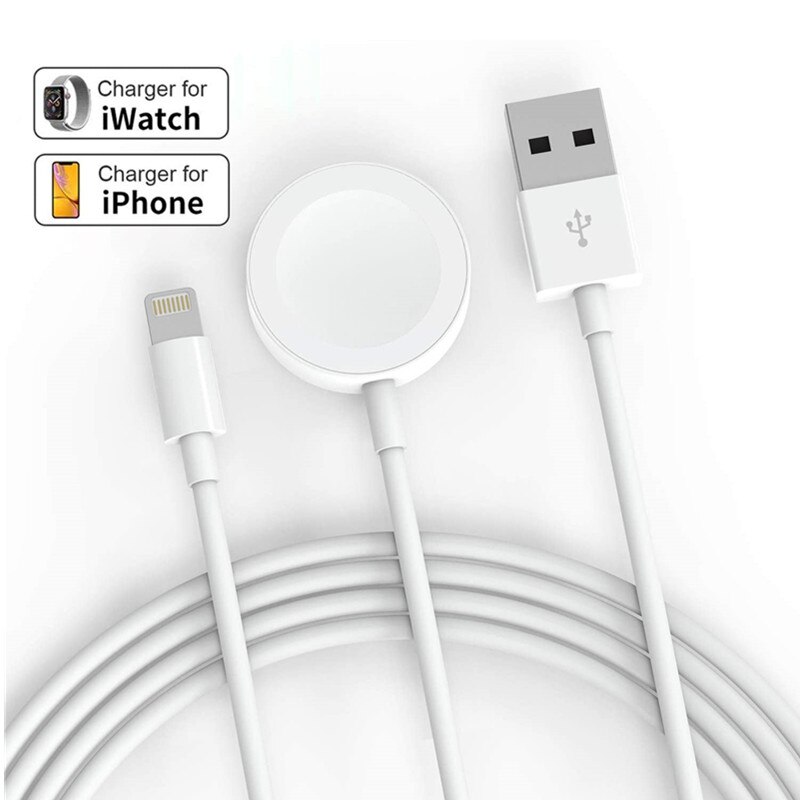 Caricabatterie Wireless Qi magnetico 2 In 1 per Apple Watch Series 5 4 3 2 cavo di ricarica USB Applewatch per IPhone 11 Pro XS Max XR X 7