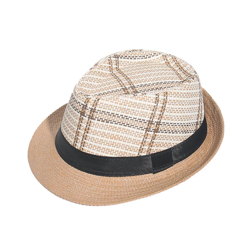 Gorra de gángster para hombre y mujer, sombrero de paja para playa, informal, Panamá, Jazz, vaquero: E