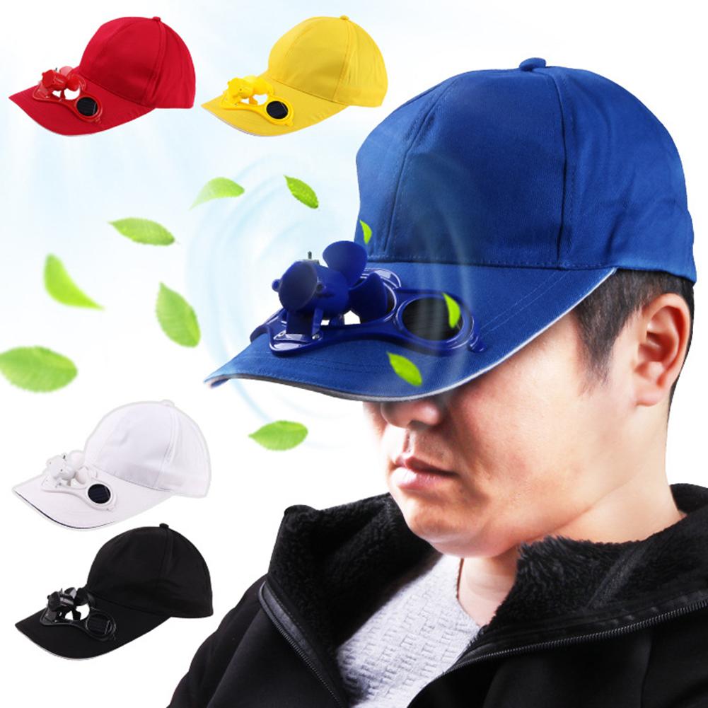 Gorro de pesca con energía Solar para hombre y mujer, gorro de verano con ventilador fresco, ahorro de energía, No requiere baterías, para playa,