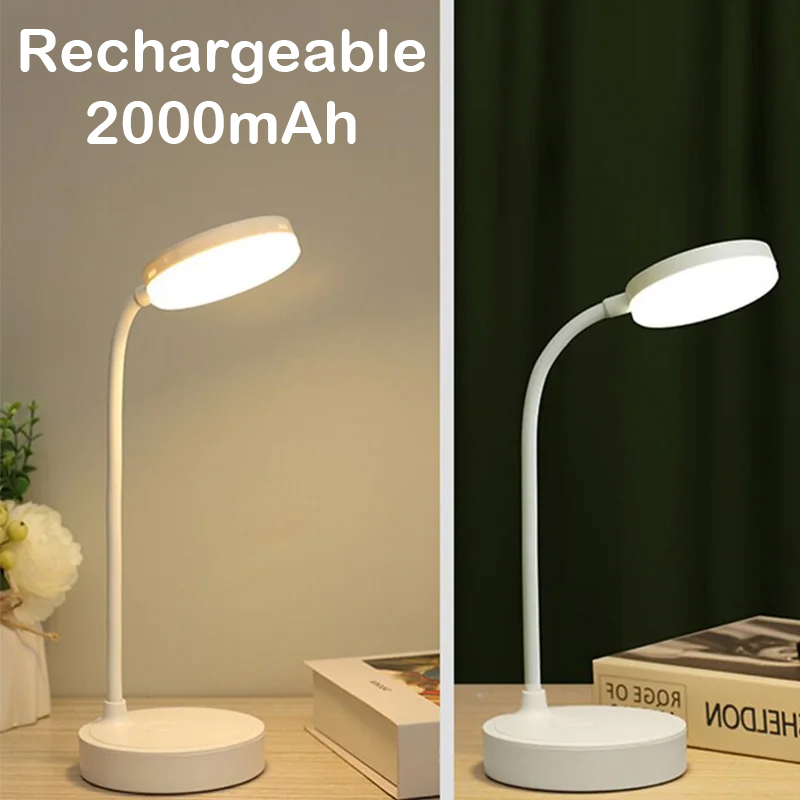 Klappbare LED-Tischlampe, USB wiederaufladbar, berühren-dimmbar, Nachtlicht, Augenschutz, 3 Modi, Leselampe für Studenten, Buch